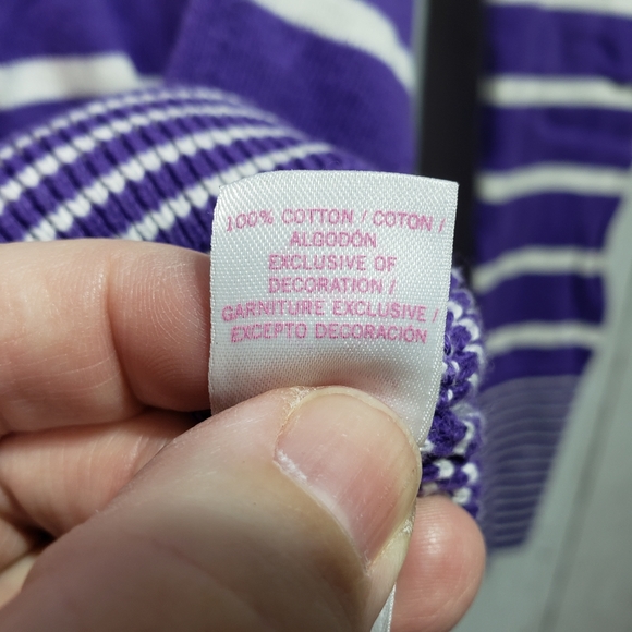 Pink Victorias Secret Purple White Striped Hooded - Picture 4 of 7